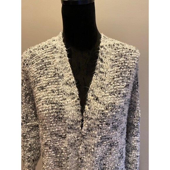 Maurice’s Long Cardigan Sweater Size 2X Extra Soft Black White Bubble Knit - Picture 2 of 11